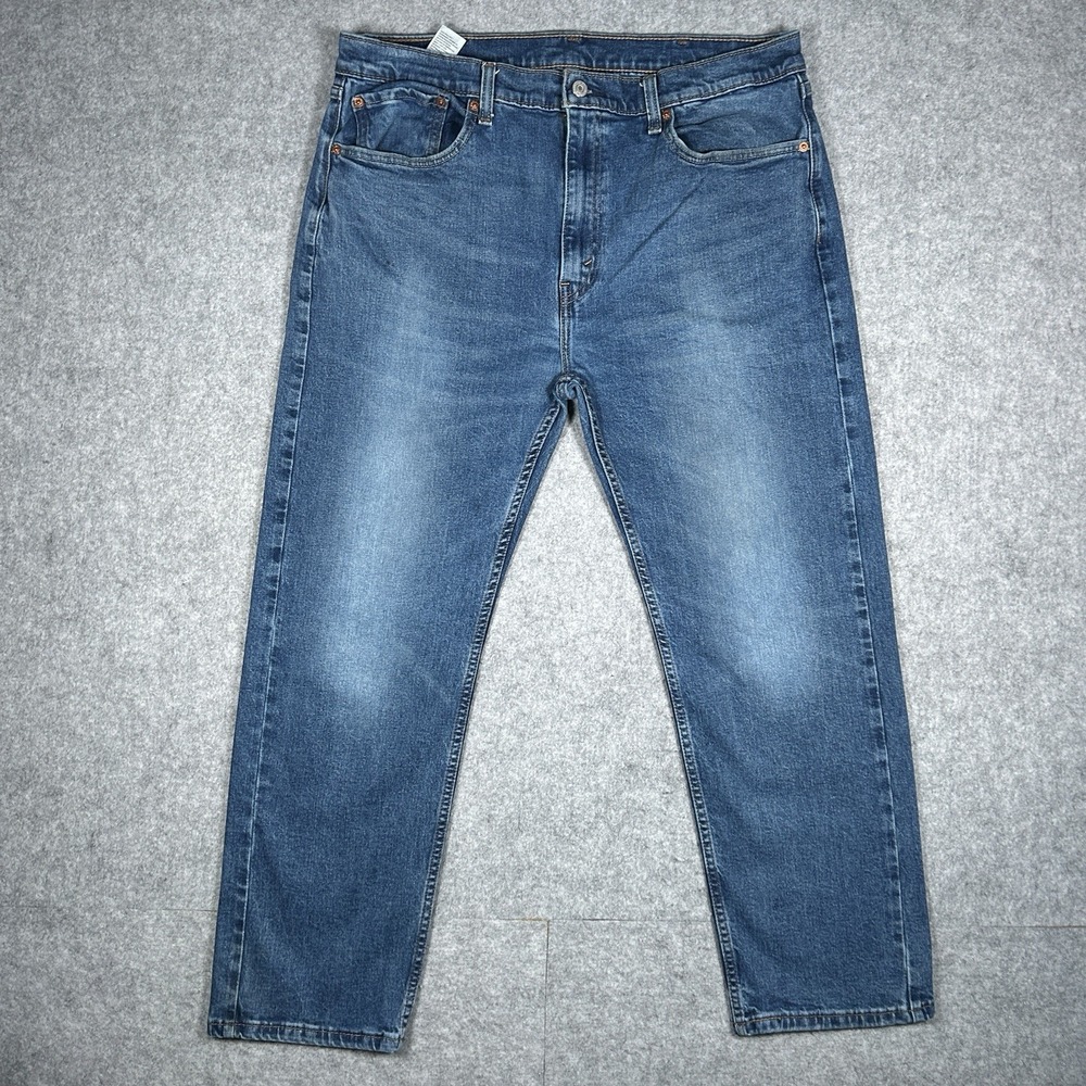Levis 505 Denim Jeans Men's Size 38x30(36x30) Dark Blue Straight‎ Leg Red Tab